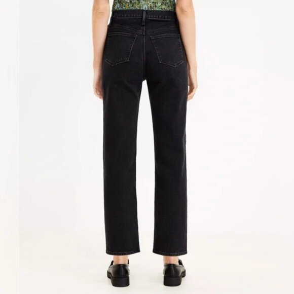 LOFT Curvy Button Front 90s Straight Jeans - Picture 2 of 8